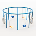 Circular Outdoor Playground Equipment With Blue Frame Swings And Rings