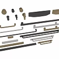 Various Styles and Designs of Door Handles in Black Gold and Silver Finishes for Home