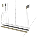 Modern Metallic Pendant Lights With Long Strip Design And Gold Silver White Hanging Styles