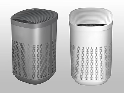 Stylish Modern Gray And White Household Appliances With Perforated Design 3d model