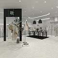 Elegant Modern Clothing Store Interior With Green Stone Pattern Design And Display Area