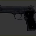 Black Modern Pistol With Glossy Metal Finish Textured Grip And Trigger