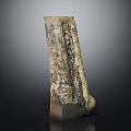 Artistic Wood Bark Texture Decorative Piece With Polished Stone Base Design