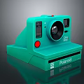 Turquoise Polaroid One Step Instant Camera with Electronic Lens and Red Button Design