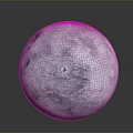 Realistic Moon 3D Model With Gray Blue Surface And Craters Texture