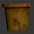Artistic Sculpted Yellow Flower Pot With Red Splatters And Textured Surface