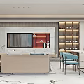 Modern Luxury Living And Dining Room With Marble Floor Large Windows And City View