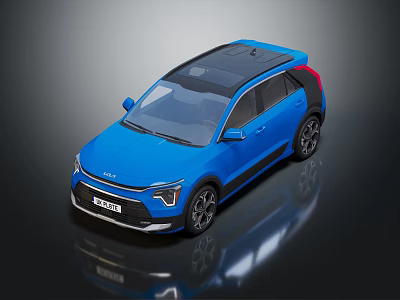 Stylish Blue SUV Car With Modern Black Roof Sleek Body And Alloy Wheels 3d model
