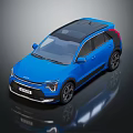 Stylish Blue SUV Car With Modern Black Roof Sleek Body And Alloy Wheels