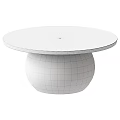 Minimalist Black Round Table With Spherical Base And Sleek Surface Design 3d model