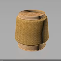 Natural Bamboo Weave Storage Container With Woven Texture And Cylindrical Shape For Home Organizer