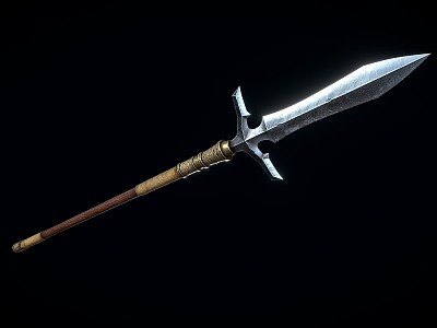 Chinese spear, lance, cold weapon 3d model