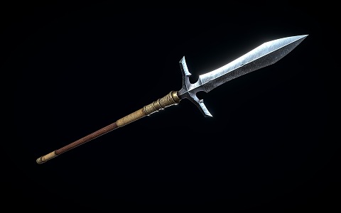 Chinese spear, lance, cold weapon 3d model