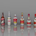 Wine wine Wuliangye one to eight generations of products 3d model