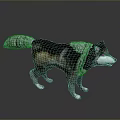 Realistic Standing 3D Animal Model With Fluffy Tail And Textured Fur Design