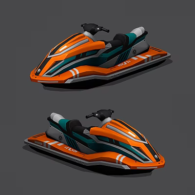 Modern motorboat cartoon speedboat 3d model Modern motorboat cartoon speedboat 3d model