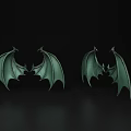 Elegant Green Wing Shaped Decorative Ornament Two Piece Set for Home Decor