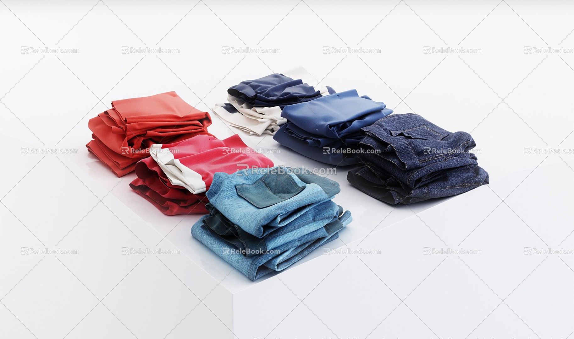 Modern Jeans Jeans Sweatpants Folding 3d model