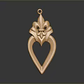 Elegant Gold Heart Shaped Pendant With Intricate Decorative Design And Diamond Accents