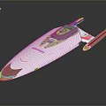 Futuristic Watercraft Featuring Streamlined White Body Top Control Panel And Side Colorful Accents