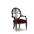 Elegant Single Sofa With Black Frame Red Cushion Decorative Backrest And Gold Legs