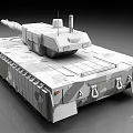 Modern Military Tank With Camouflage Paint Long Barrel Turret And Antenna Design