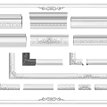 Various Decorative Gypsum Moldings With Intricate Patterns For Interior Design 3d model
