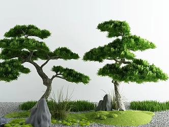 Courtyard landscape sketch 3d model