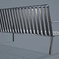 Modern Outdoor Bench With Metal Slatted Design Sturdy Frame And Armrests
