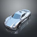 Luxury Silver Sleek Sports Car With Aerodynamic Design And Reflective Surface
