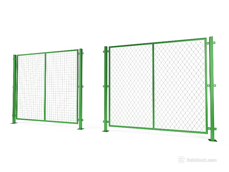 Durable Green Metal Wire Mesh Fence Panel For Outdoor Security Use 3d model