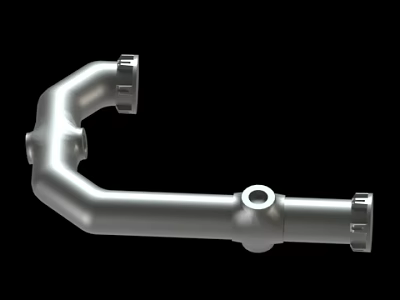 Industrial Stainless Steel Curved Pipe With Connection Joints And Fittings Design 3d model