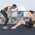 Group of People Stretching on Yoga Mats in Indoor Space With Shelves and Plants