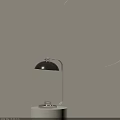 Modern Minimalist Table Lamp With Light Gray Wall And Circular Decoration For Calm Ambiance