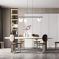 Modern Dining Table and Chair Combination 3d model