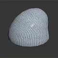 Light Blue Knitted Beanie Hat With Fine Texture And Reflection On Dark Background 3d model