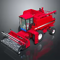 Red Modern Combine Harvester Agricultural Machinery With Large Front Cutting Platform And Cab
