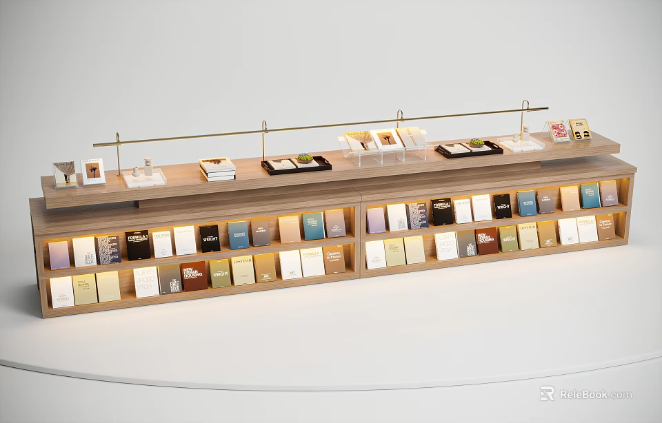 Modern Bookshelf Interior Design With Multiple Shelves Various Colored Books And Decorative Items 3d model 