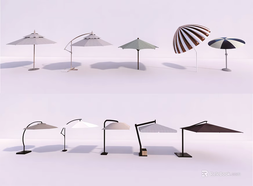 Various Modern Sunshade Canopy Designs for Outdoor Use with Different Styles and Shapes 3d model 