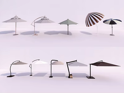 Various Modern Sunshade Canopy Designs for Outdoor Use with Different Styles and Shapes 3d model