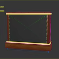 Classic Wooden Desktop Accessory Featuring Black Panel Gold Trim And Sturdy Base