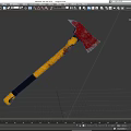 Firefighting Equipment Fire Axe Featuring Red Blade And Yellow Handle Design