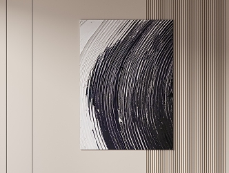 Simple Black and White Texture Hanging Painting 3d model