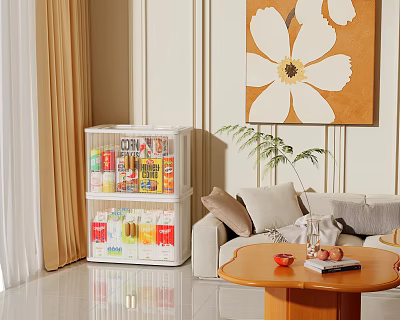 Multi layer storage cabinet in living room for food and drinks 3d model
