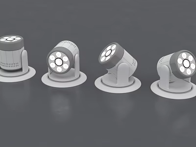 Modern LED Lighting Fixtures With Round Base Multiple Bulbs And Different Angles 3d model