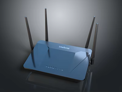 Sleek SHIELDMAX Wireless Router With Multiple Antennas And Modern Design For Home Networks 3d model