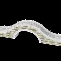 Elegant Light Colored Stone Arch Bridge With Balustrades And Decorative Structure 3d model