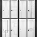 Wooden door combination 3d model