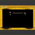 Yellow Wooden Crate With Metal Clasps And Serial Numbers On Surface