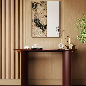 Modern End View Desk Side Cabinet Entrance Cabinet 3d model